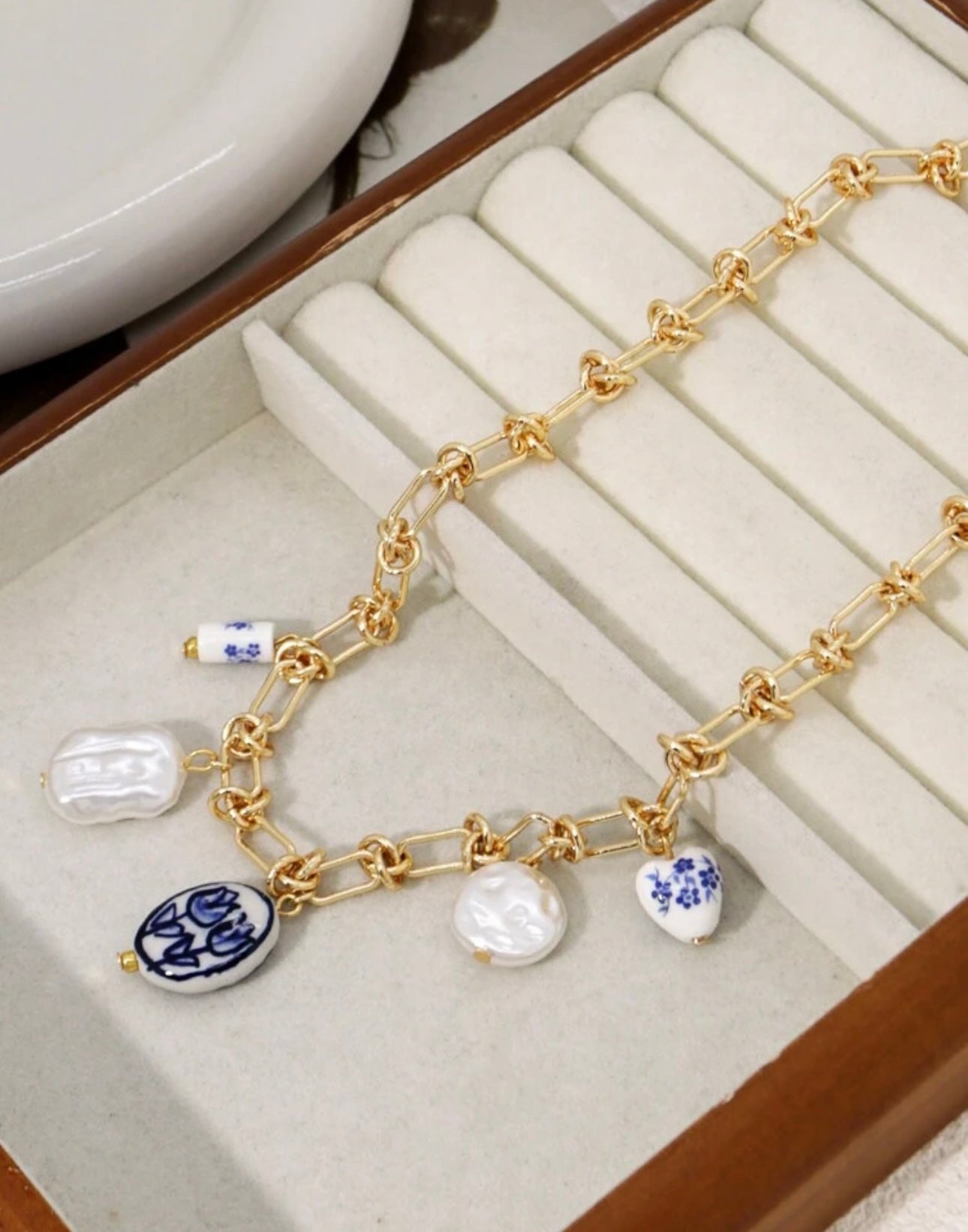 ceramic charms necklace